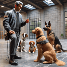 Experienced dog expert trains dogs with positive reinforcement